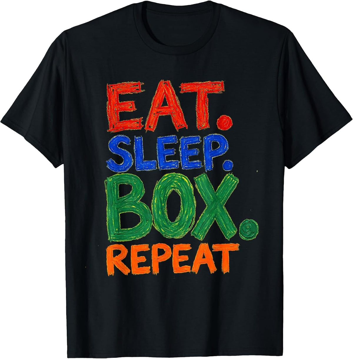 Men's Eat Sleep Box Repeat Boxing Lifestyle Design T-Shirt - Black