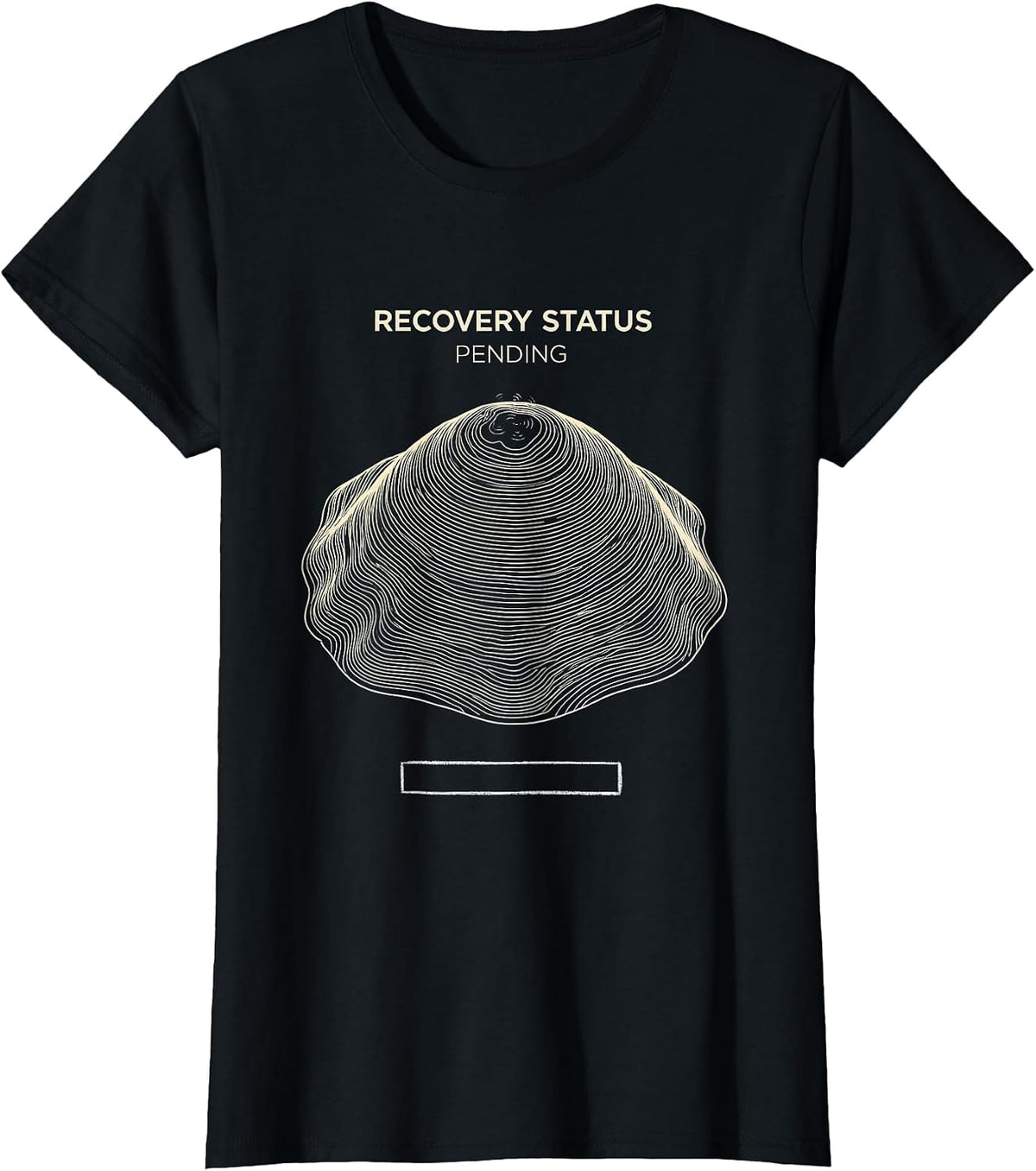 Women's Recovery Status Pending Funny Gym Weightlifting Workout Meme T-Shirt - Black