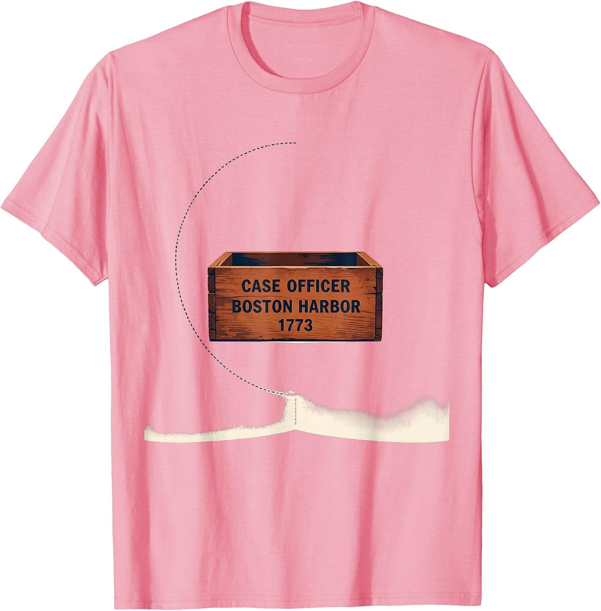 Men's Case Officer Boston Harbor 1773 Funny History Teacher 4th T-Shirt - Pink