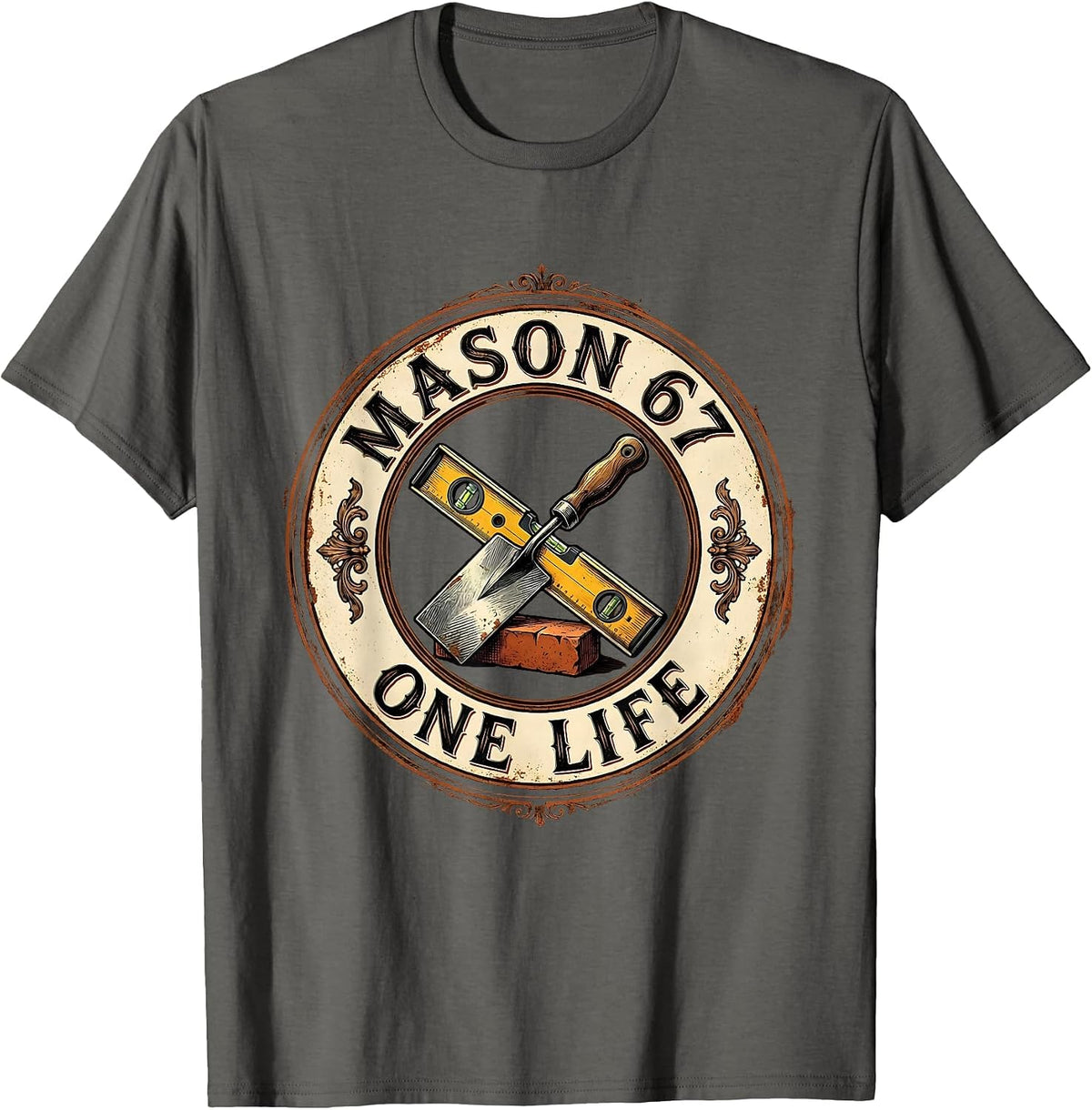 Mason 67 One Life Graphic Design T-Shirt - Asphalt Grey
