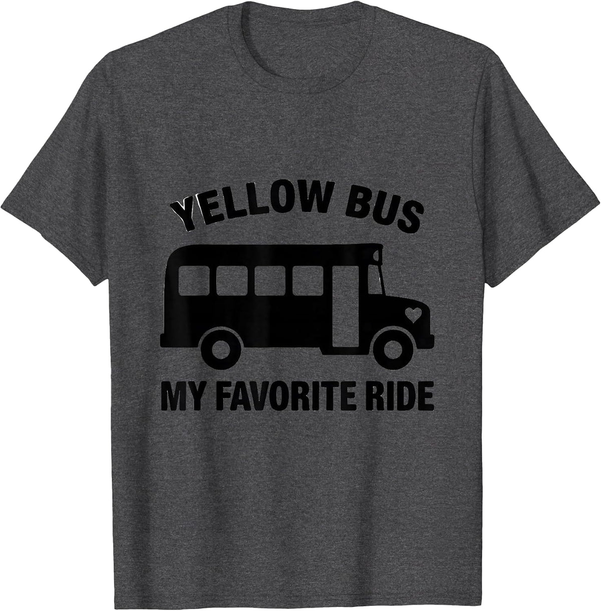 Men's Yellow Bus My Favorite Ride Funny School Bus Driver Costume T-Shirt - Dark Heather Grey