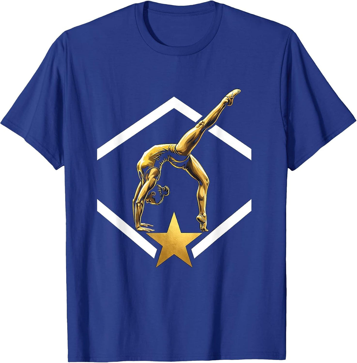 Gymnast Back Walkover Gymnastics Life Art T-Shirt - Royal Blue