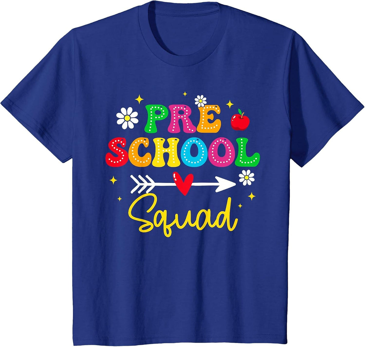 Preschool Squad Student Teacher Back to School Preschool T-Shirt - Royal Blue