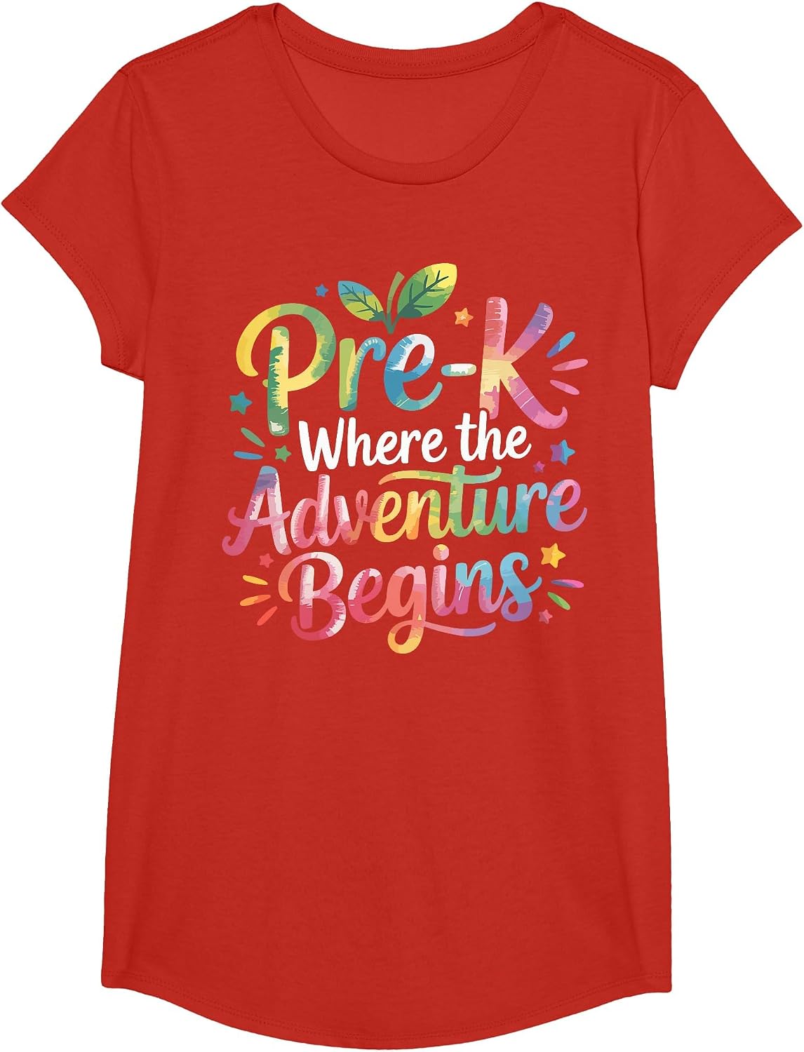 Pre-K Where The Adventure Begins Preschool Teachers Students T-Shirt - Girls Red