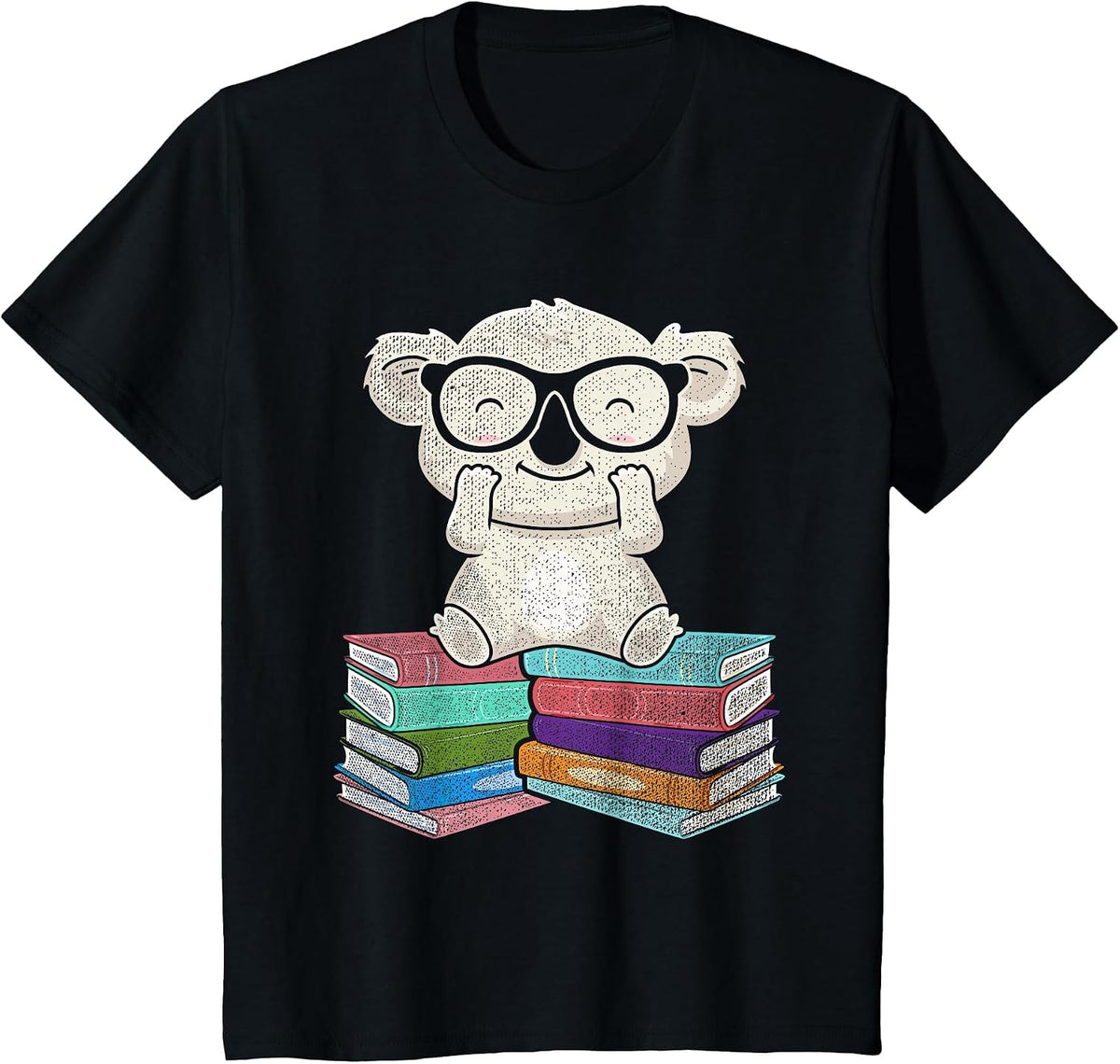 Koala Bear Reading Books Koala T-Shirt - Black