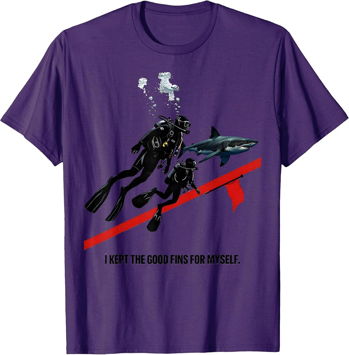 I Kept The Good Fins For Myself Funny Scuba Diver Gift T-Shirt - Purple
