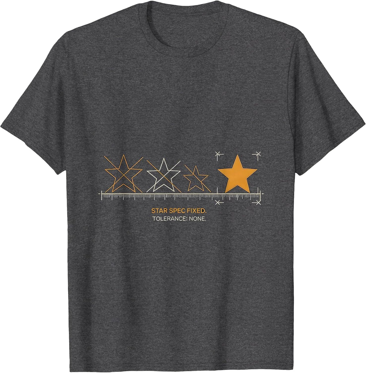Star Spec Fixed Tolerance None Gold Star Statement T-Shirt - Dark Heather Grey