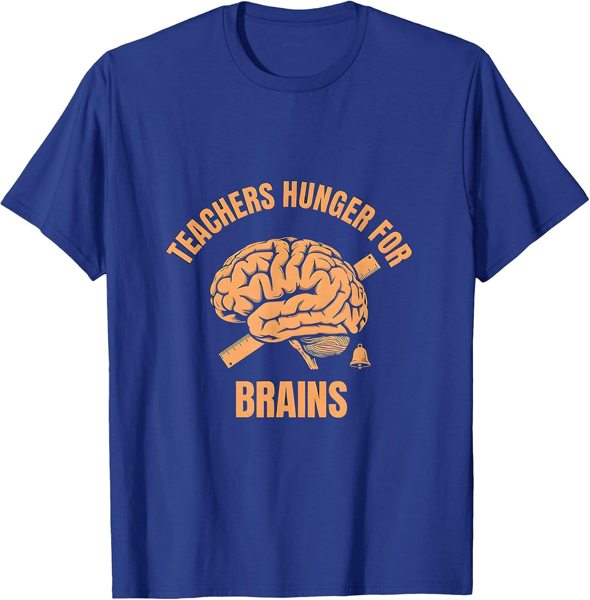 Teachers Hunger For Brains Funny Zombie Halloween Teacher T-Shirt - Royal Blue