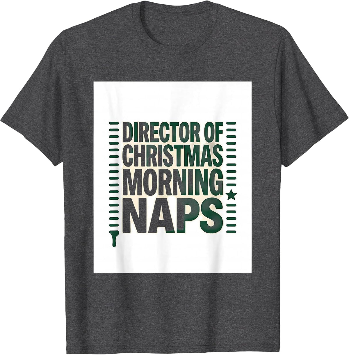 Director Of Christmas Morning Naps Funny Sloth Lover Gift T-Shirt - Dark Heather Grey
