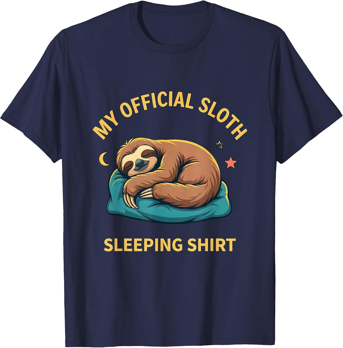 Men's My Official Sloth Sleeping Shirt Funny Animal Lover Pajama T-Shirt - Navy Blue