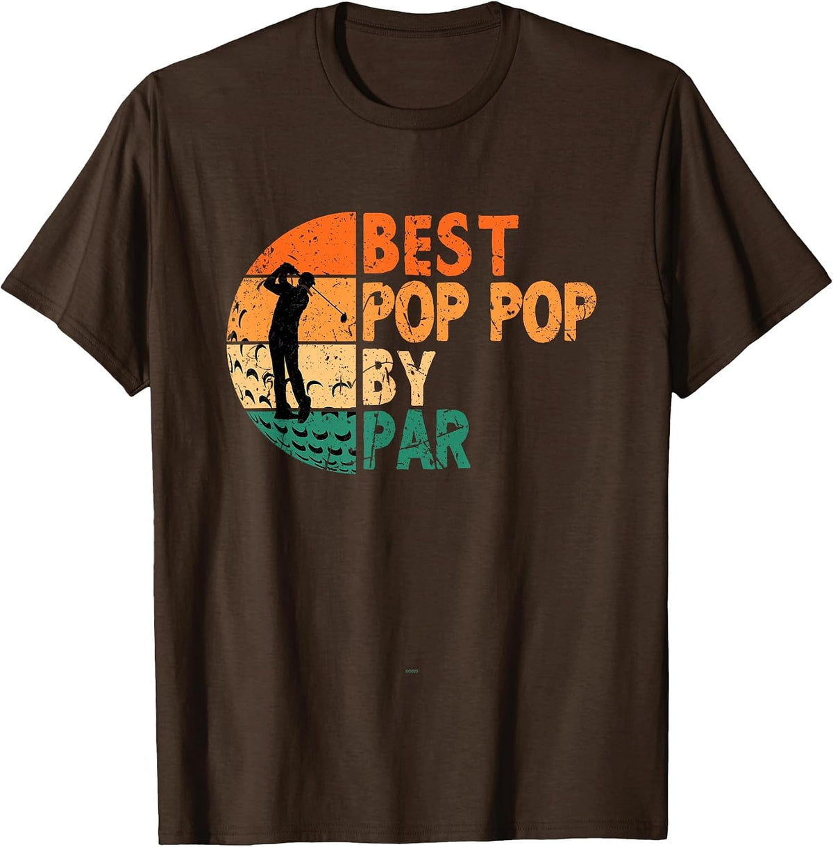 Best Pop-Pop By Par Golfing Funny Golfer Golf Poppop T-Shirt - Brown