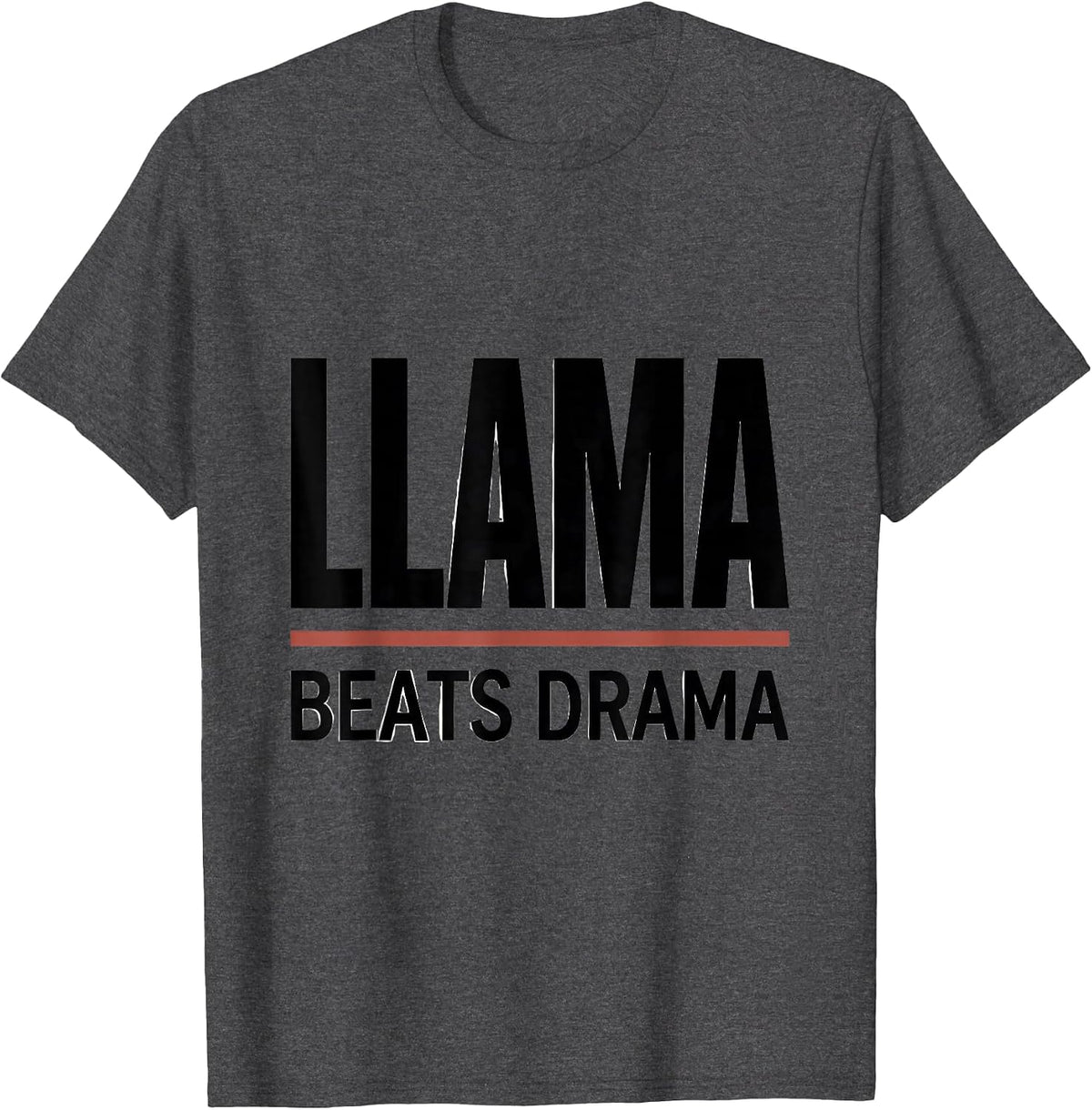 Men's Llama Beats Drama Funny Llama Alpaca Lover Gift T-Shirt - Dark Heather Grey
