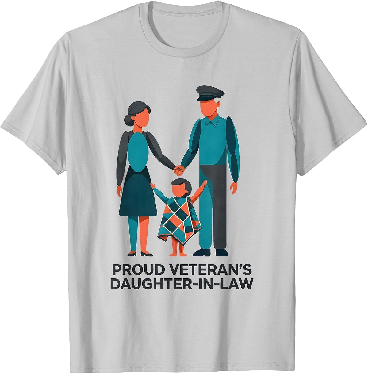 Men's Proud Veteran's Daughter-In-Law Sentimental Patriotic Pride T-Shirt - Silver Grey