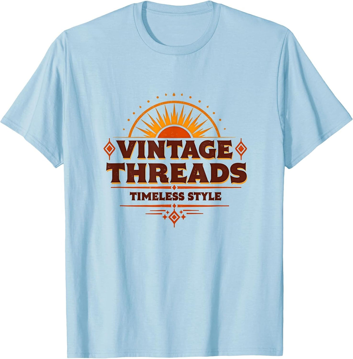 Vintage Threads Timeless Style 70s Retro Design 90s Graphic T-Shirt - Baby Blue