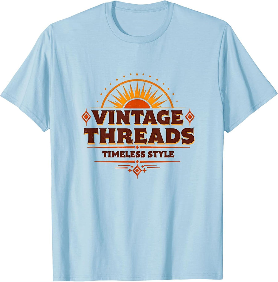 Vintage Threads Timeless Style 70s Retro Design 90s Graphic T-Shirt - Baby Blue