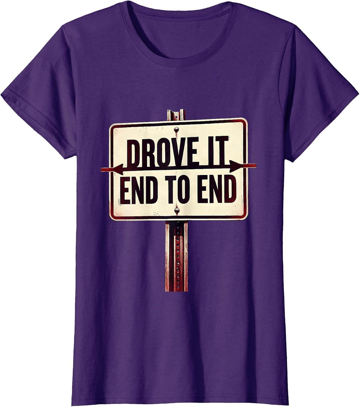 Women's Drove It End To End Stenciled Road Trip Centennial Keepsake T-Shirt - Purple
