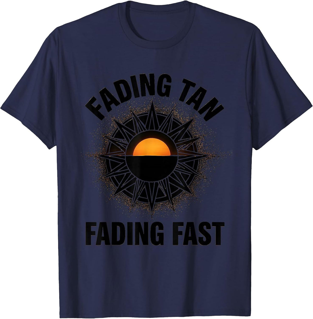 Fading Tan Fading Fast Late Summer Design T-Shirt - Navy Blue