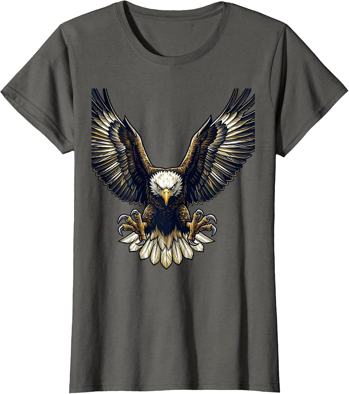 Women's Eagle Diving Talons Extended Raptor Graphic T-Shirt - Asphalt Grey