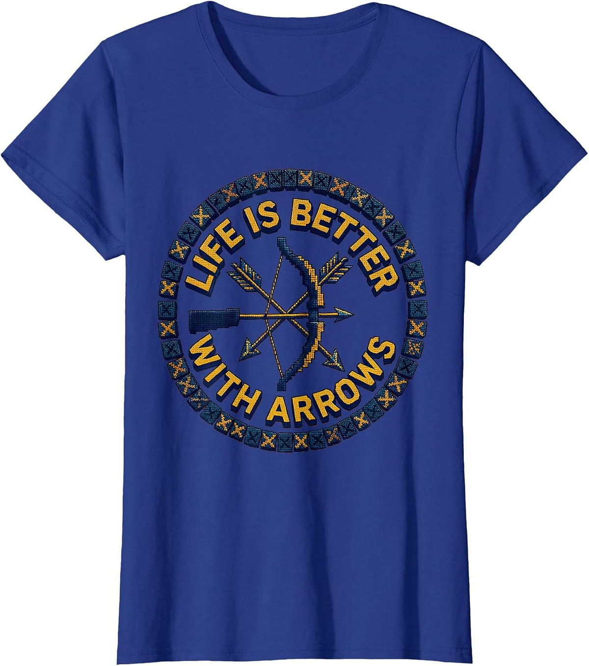 Women's Life Is Better With Arrows Archery Design T-Shirt - Royal Blue