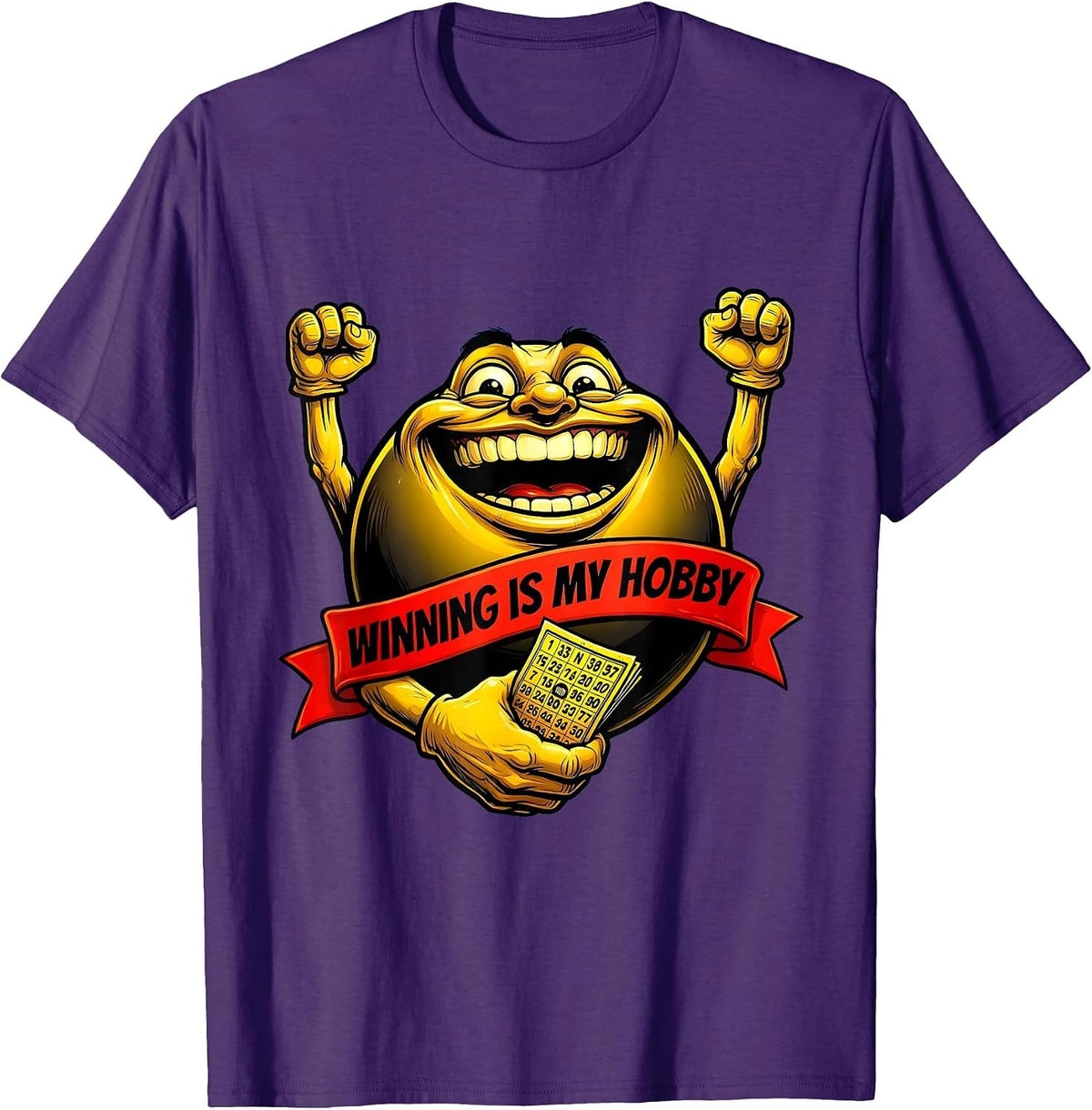 Winning Is My Hobby Bold Statement Design T-Shirt - Purple