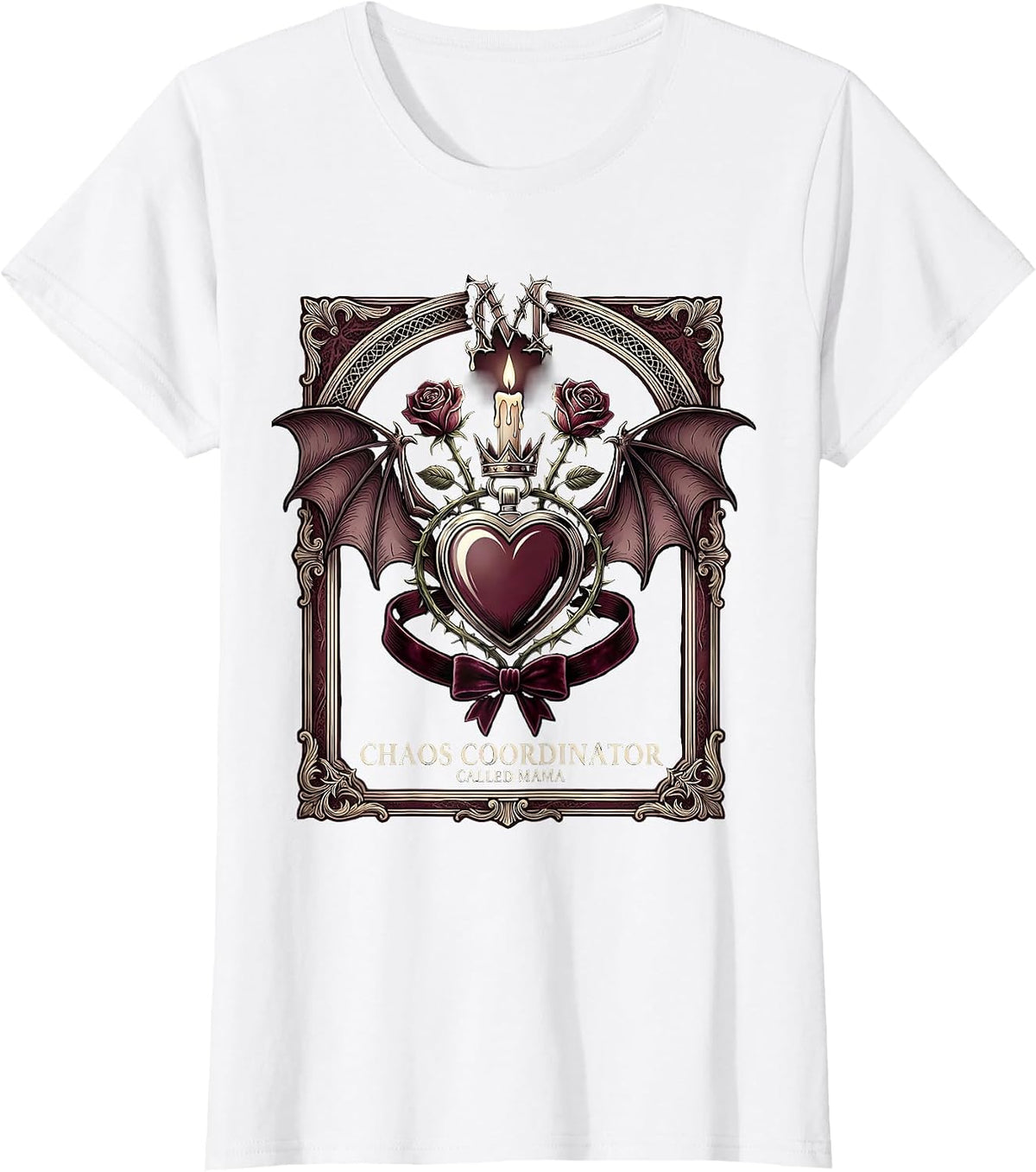 Women's Chaos Coordinator Called Mama Funny Mom Design T-Shirt - White