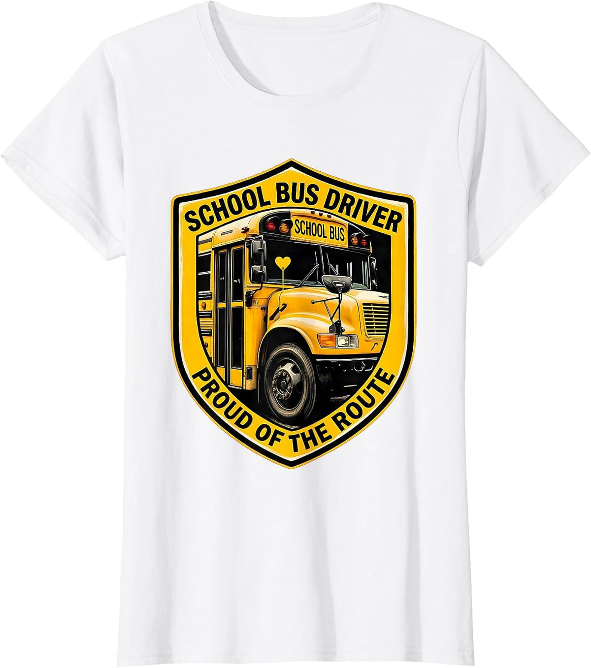 School Bus Driver Proud Of The Route Funny Transportation T-Shirt - White