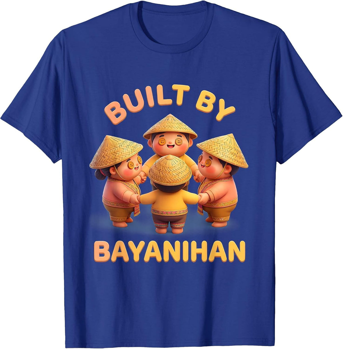 Built by Bayanihan Filipino Pride Design T-Shirt - Royal Blue