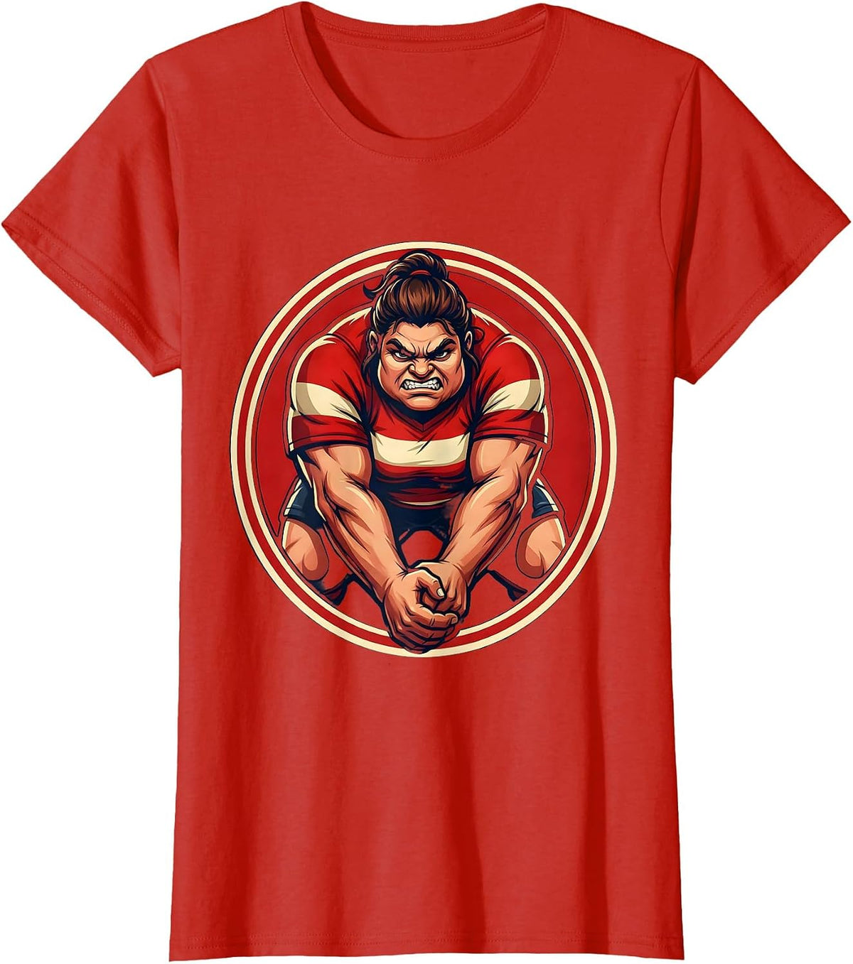 Rugby Prop Scrum Binding Graphic Design T-Shirt - Red