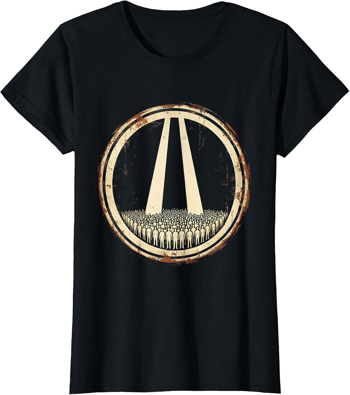 September 11 Twin Beams Silhouette Memorial Design T-Shirt - Black