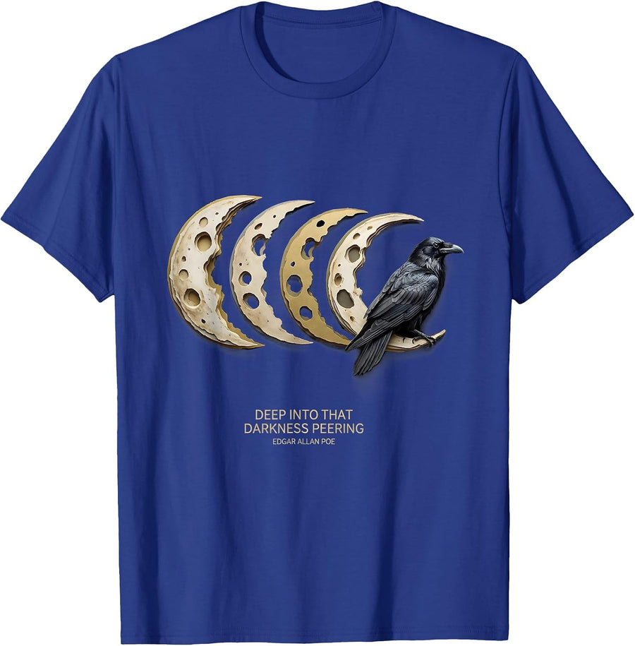 Deep into that darkness peering — Edgar Allan Poe Gothic T-Shirt - Royal Blue