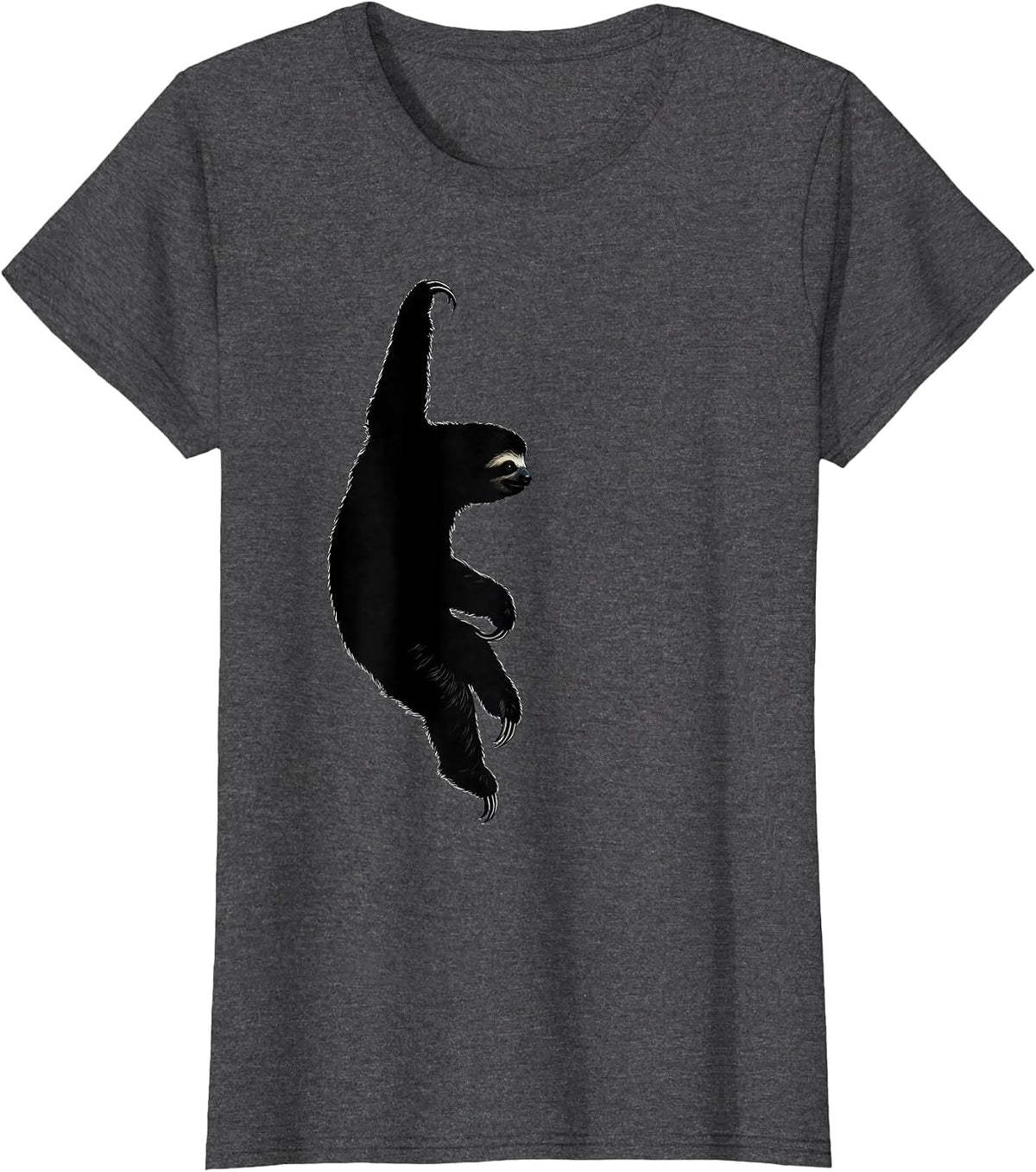 Women's Sloth Silhouette Funny Lazy Animal Lover Gift T-Shirt - Dark Heather Grey
