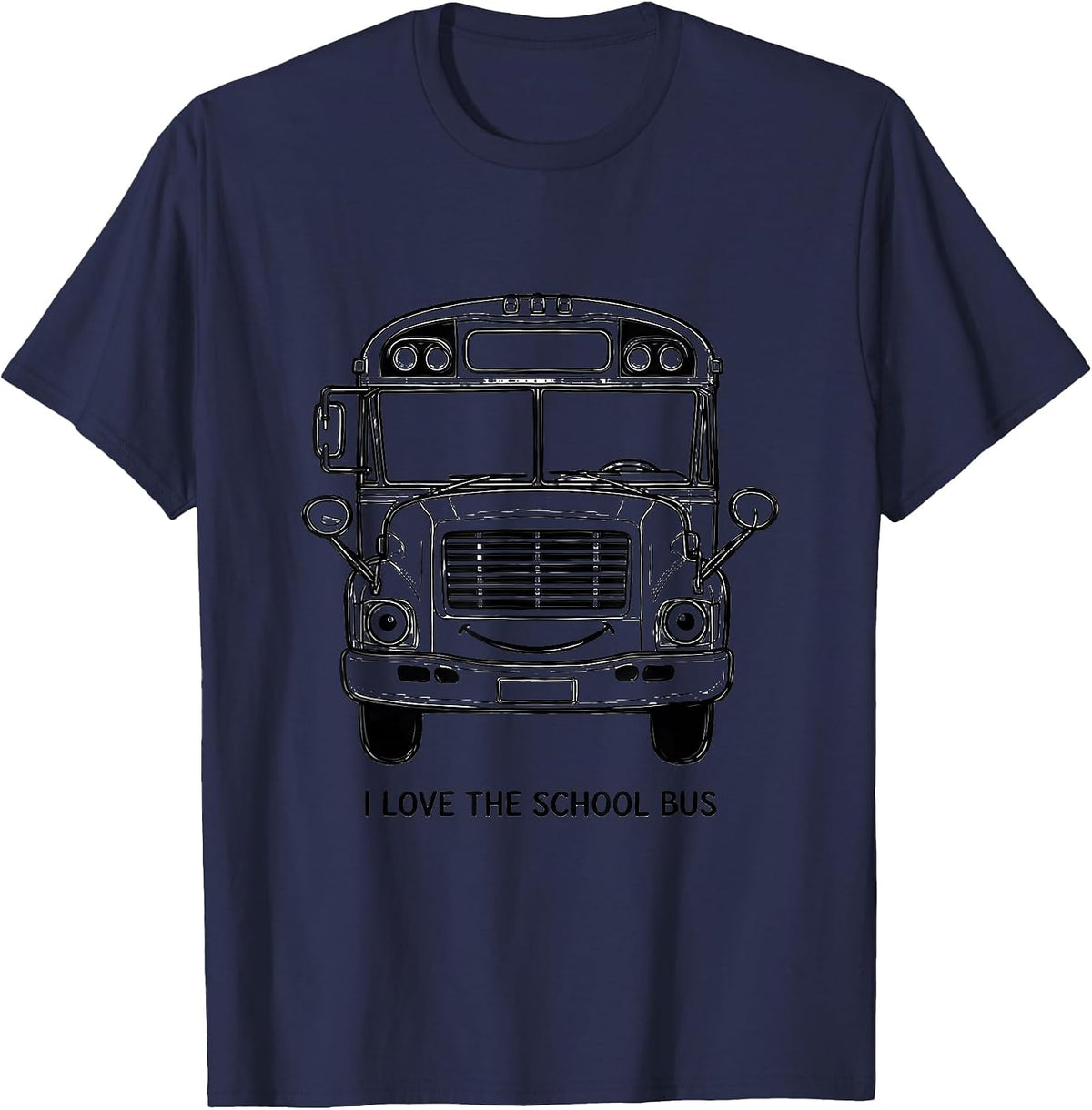 Men's I Love The School Bus Funny School Bus Driver Costume T-Shirt - Navy Blue