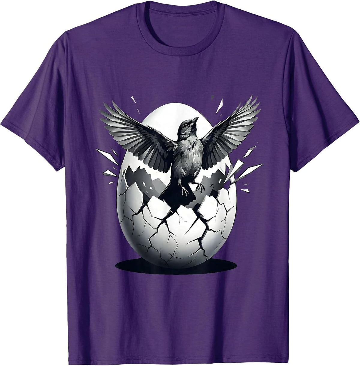 Men's Suicide Awareness Cracked Egg New Bird Emerging T-Shirt - Purple