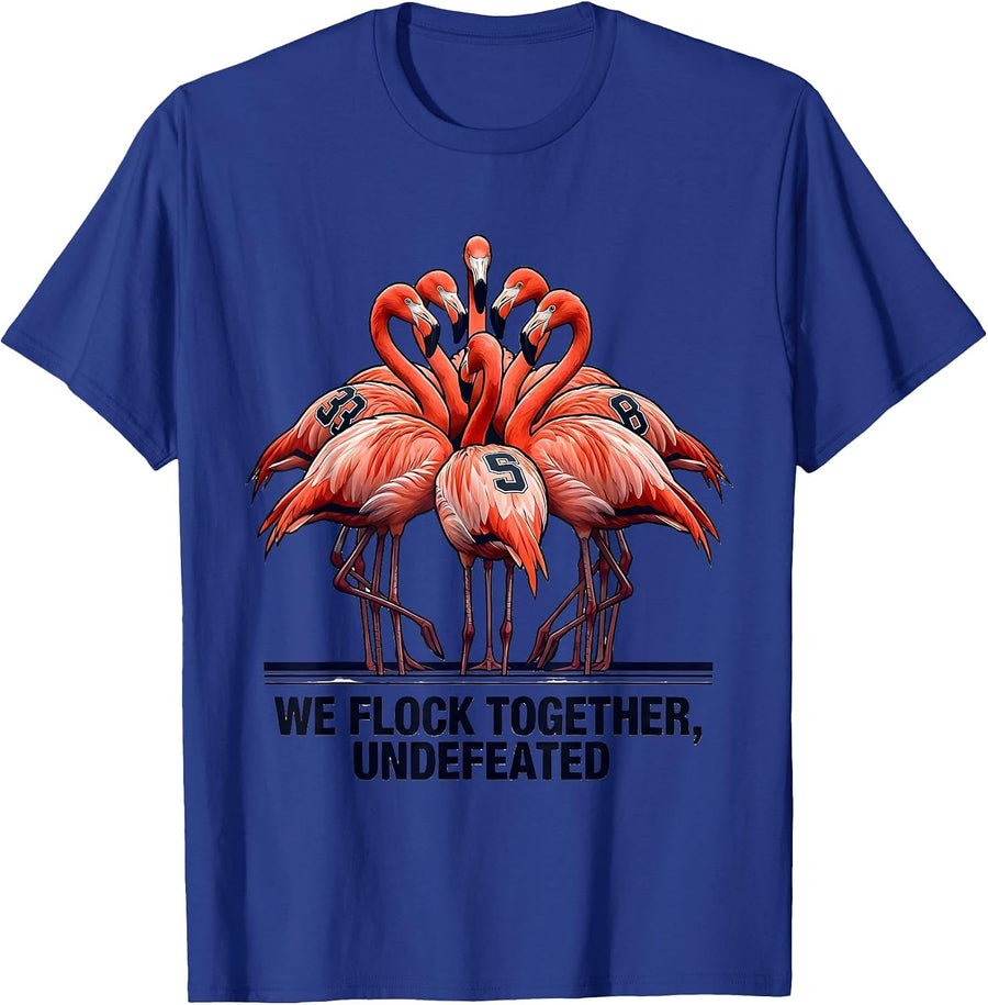 We Flock Together Undefeated Funny Flamingo Bird Lover Gift T-Shirt - Royal Blue