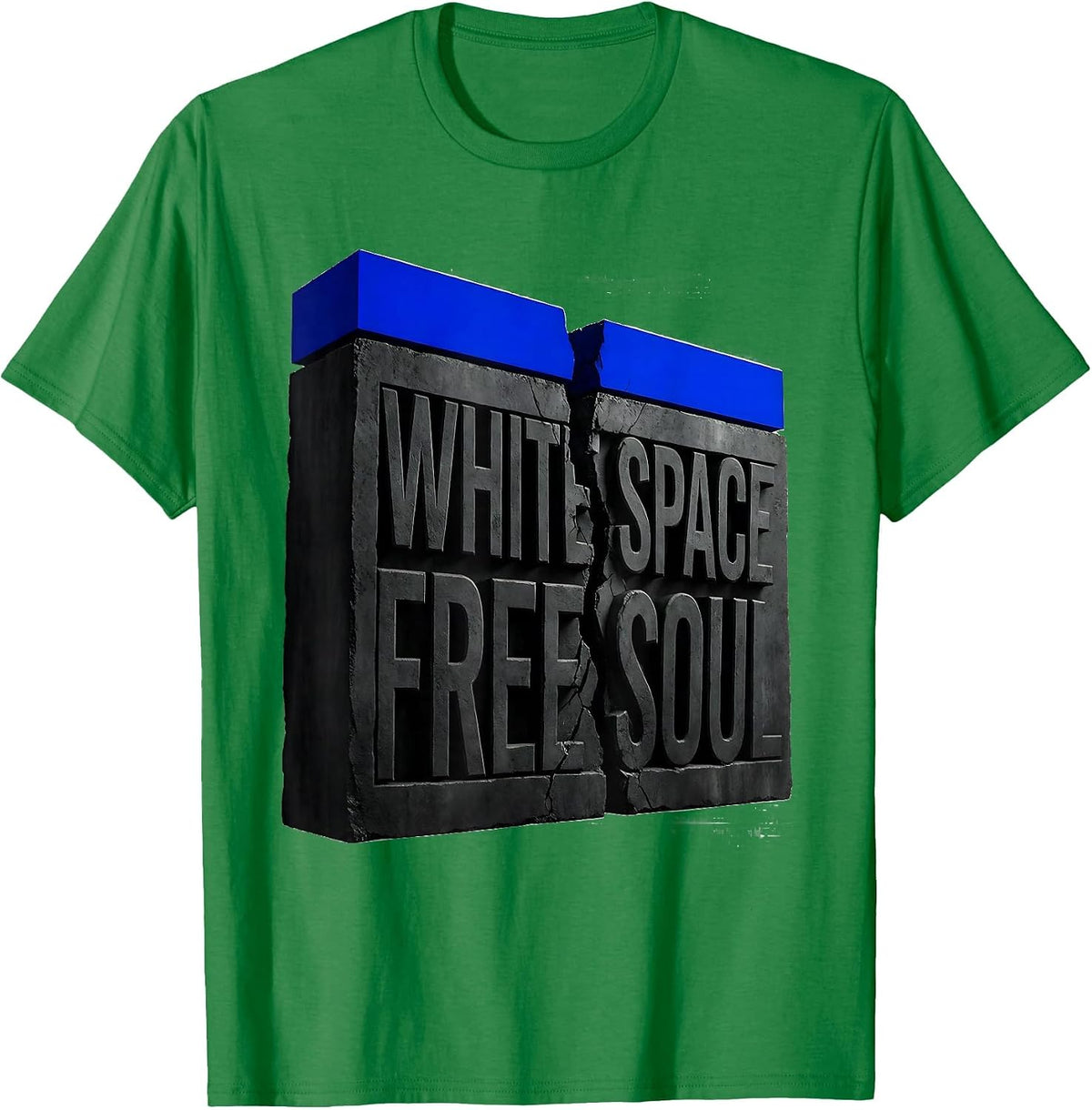 Men's White Space Free Soul Freedom Graphic Design T-Shirt - Kelly Green