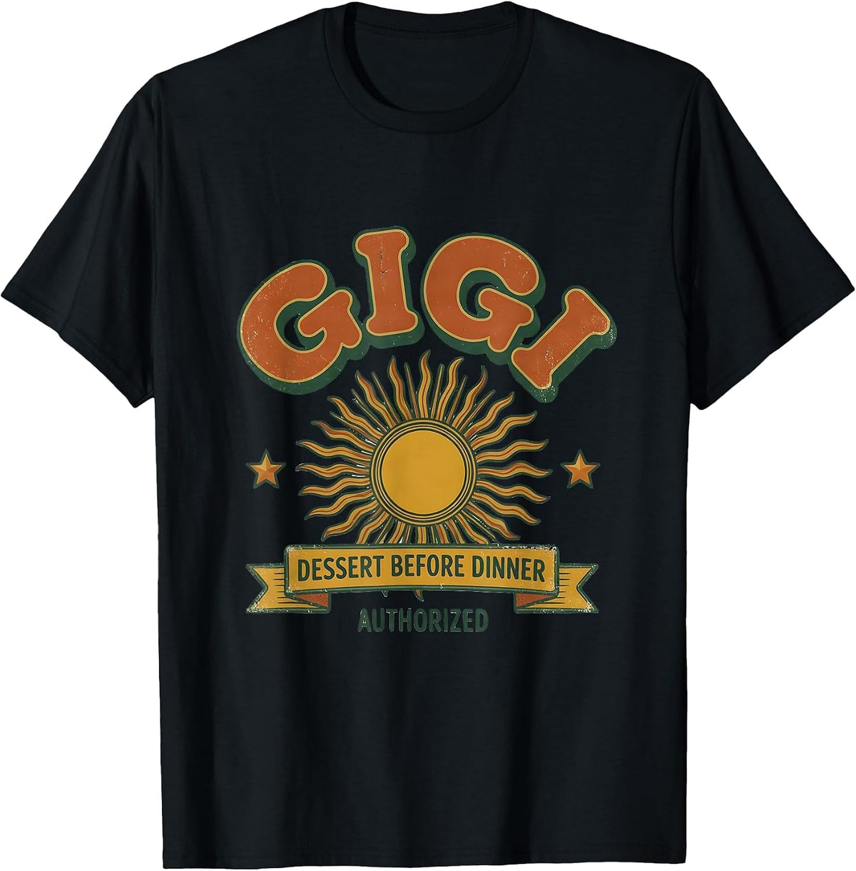 Men's Gigi: Dessert Before Dinner Authorized Vintage Retro Family T-Shirt - Black