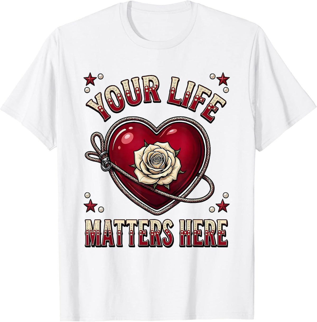 Men's Your Life Matters Suicide Prevention Awareness Design T-Shirt - White