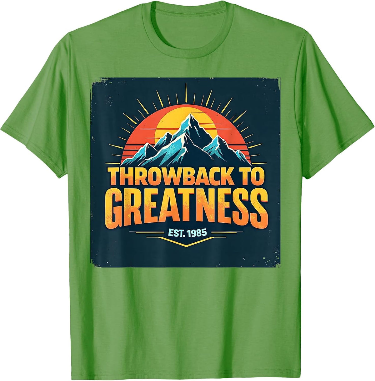 Vintage 1985 Throwback to Greatness Design T-Shirt - Grass Green