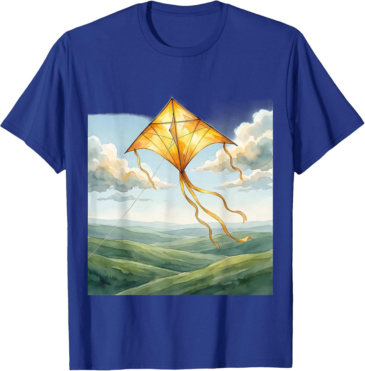 Special Education Kite Soaring Over Green Hills T-Shirt - Royal Blue