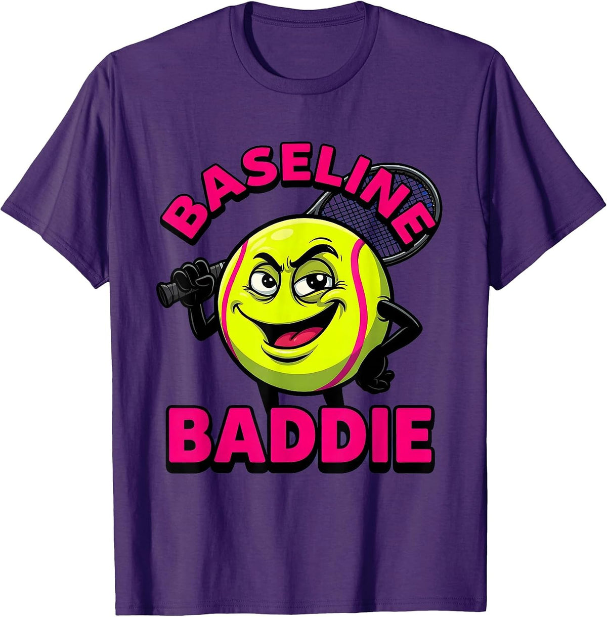Baseline Baddie Tennis Graphic Design T-Shirt - Purple