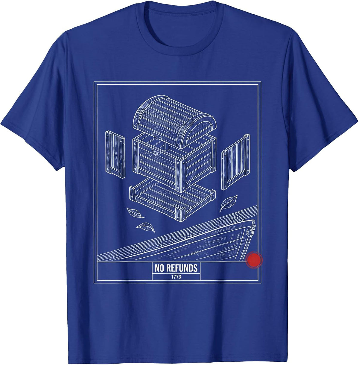 Men's No Refunds 1773 Funny History Teacher Spilling The Tea Since T-Shirt - Royal Blue