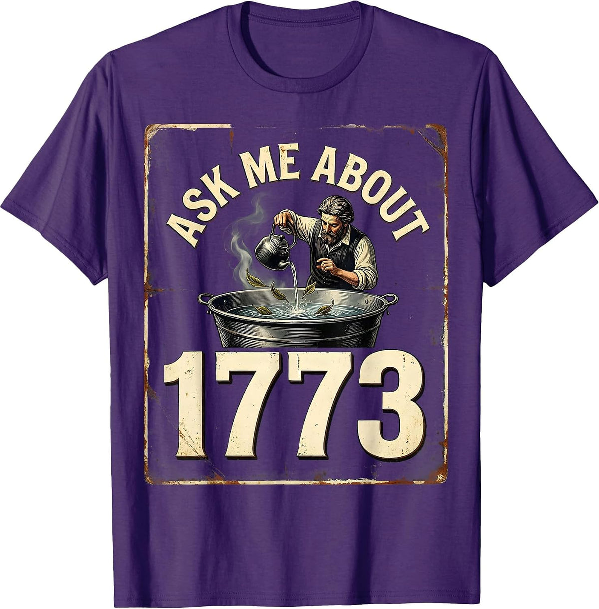 Ask Me About 1773 Vintage History Teacher Spilling The Tea T-Shirt - Purple