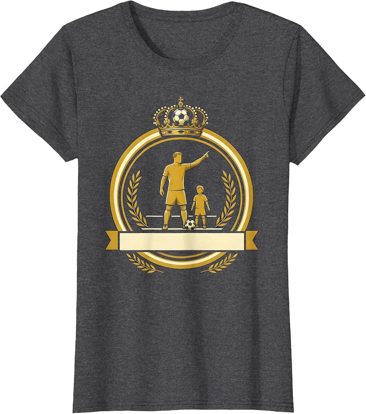 Women's Soccer Dad Sideline Coach Graphic Tee T-Shirt - Dark Heather Grey
