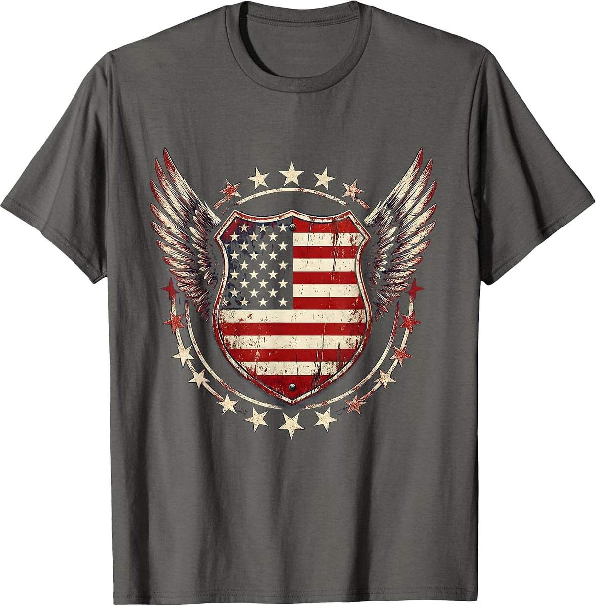 Vintage Route 66 Highway Sign at Dusk T-Shirt - Asphalt Grey