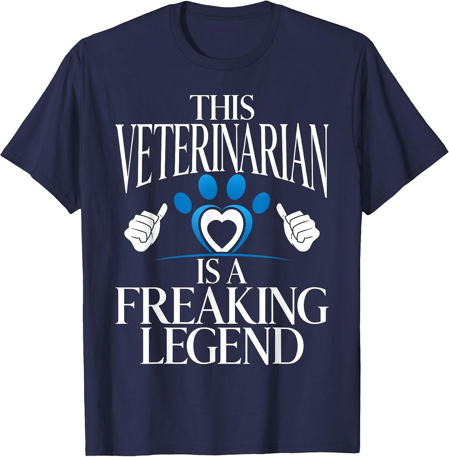 This Veterinarian is a Freaking Legend Veterinarian T-Shirt - Navy Blue