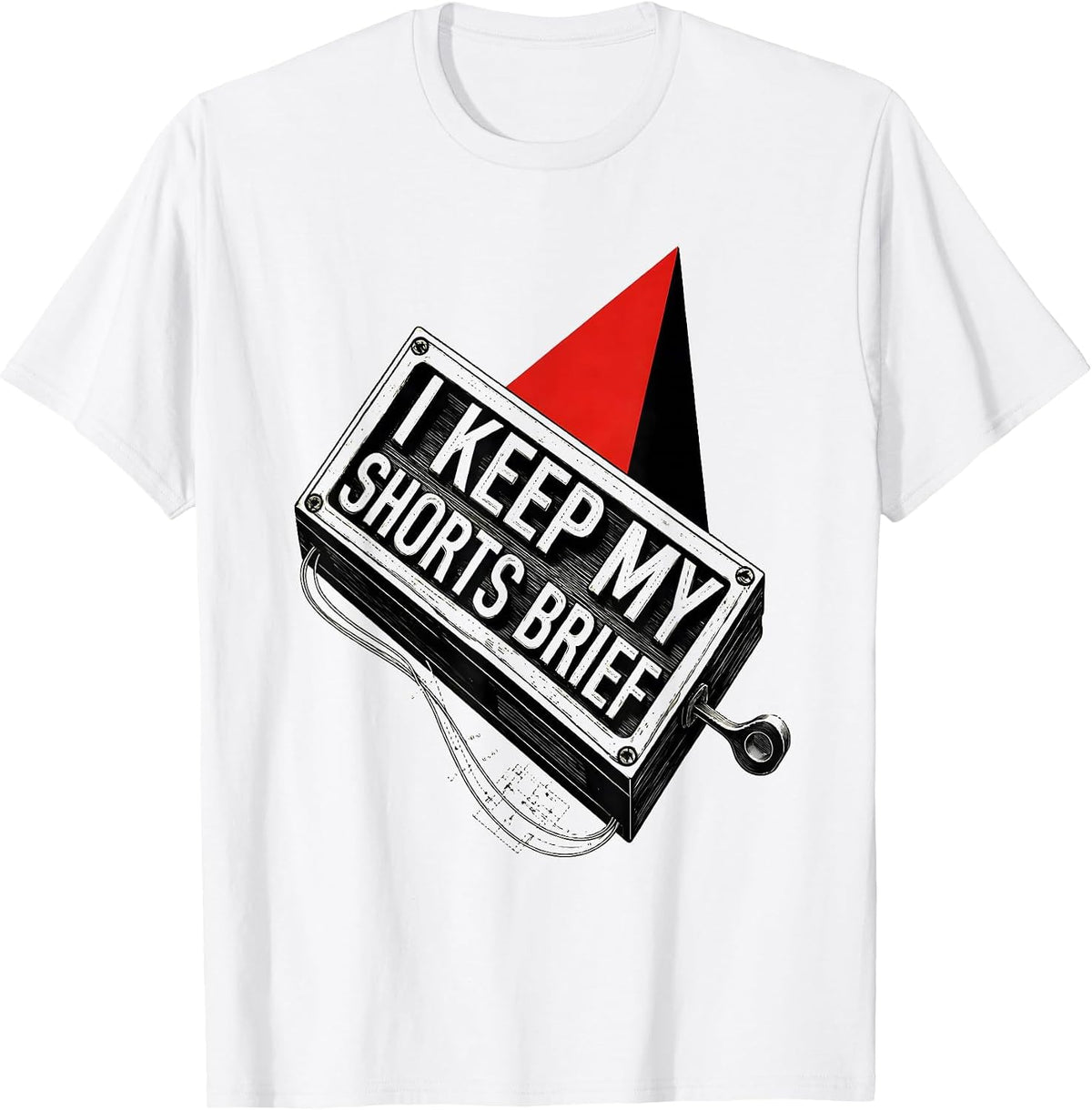 Men's I Keep My Shorts Brief Funny Electrician Skeleton Trade T-Shirt - White