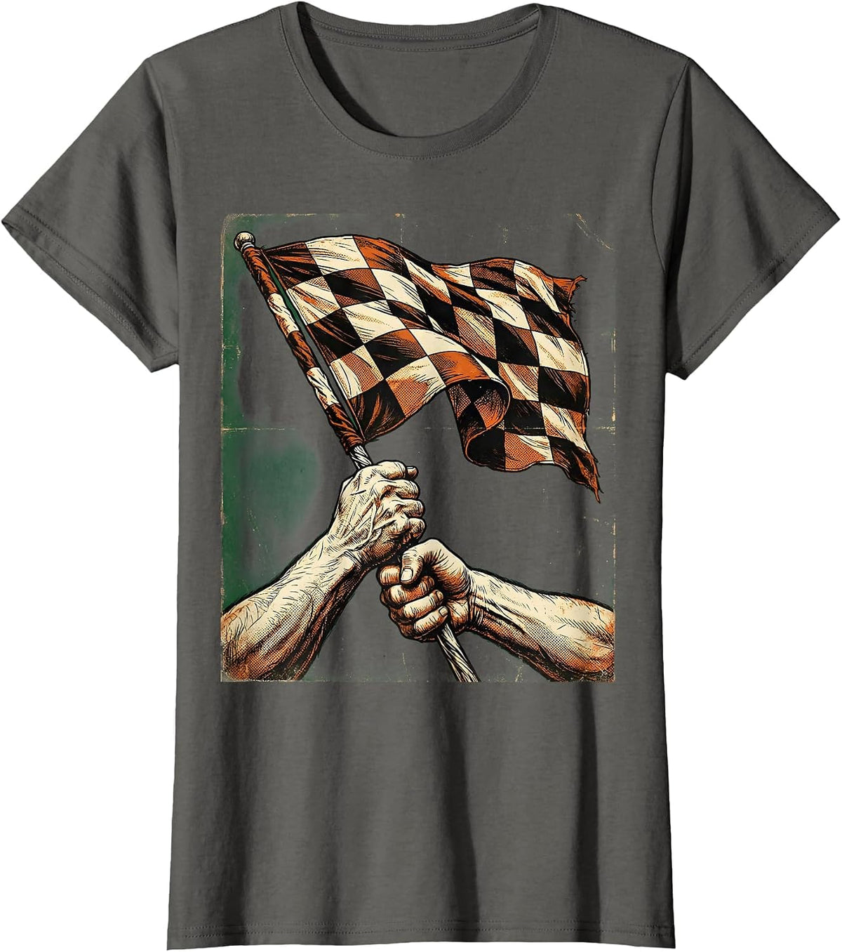 Women's Soccer Dad Referee Flag Frustration Graphic T-Shirt - Asphalt Grey