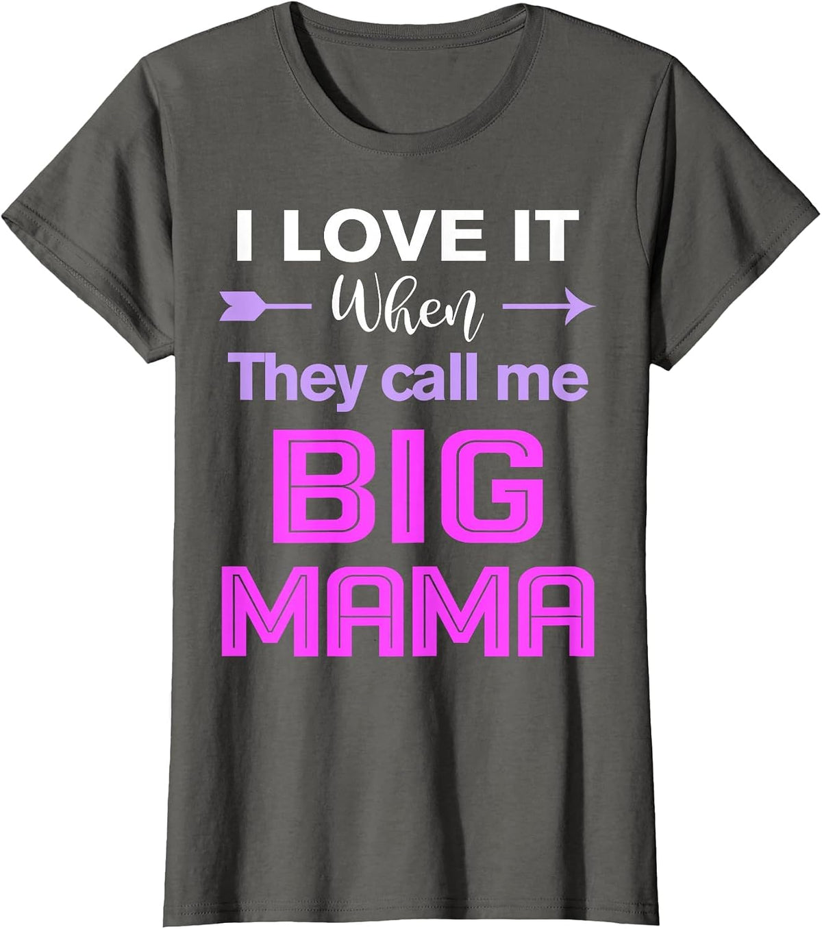 I Love it When They Call Me Big Mama Funny Mama Birthday T-Shirt - Asphalt Grey