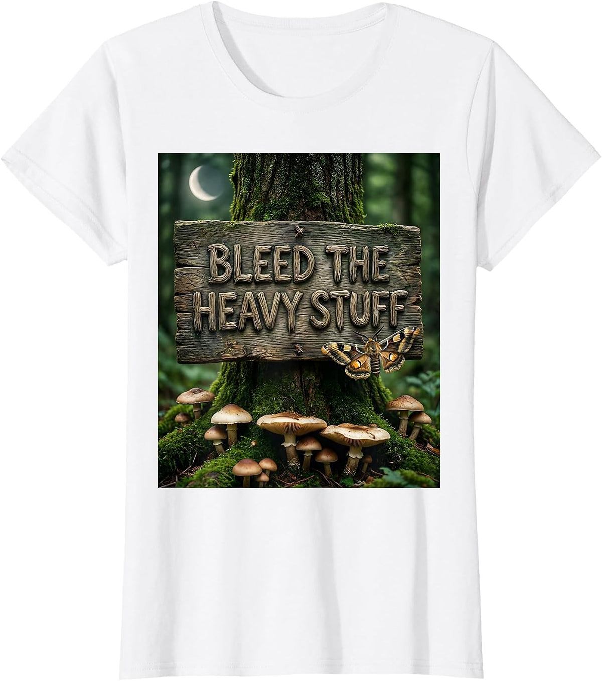 Bleed the Heavy Stuff Metal Band Graphic Design T-Shirt - White