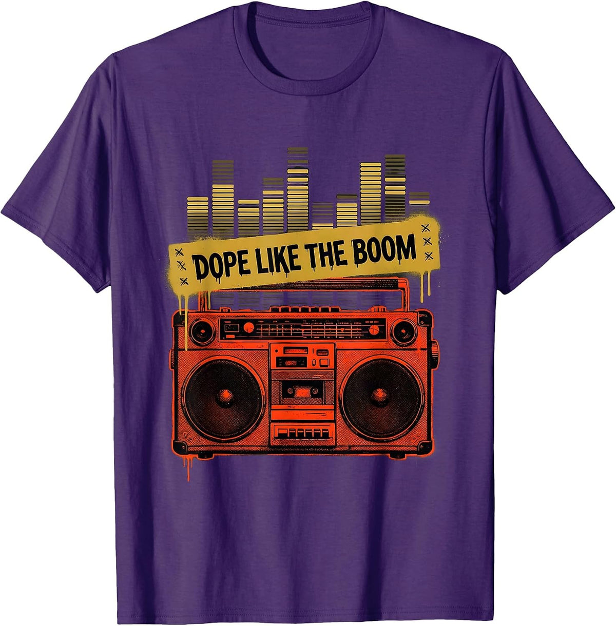 Dope Like The Boom Retro 90s Hip Hop Rap Music Quote T-Shirt - Purple